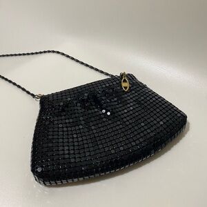 Y2K Vintage Black Metal Chain Shoulder Bag Cocktail Evening Purse